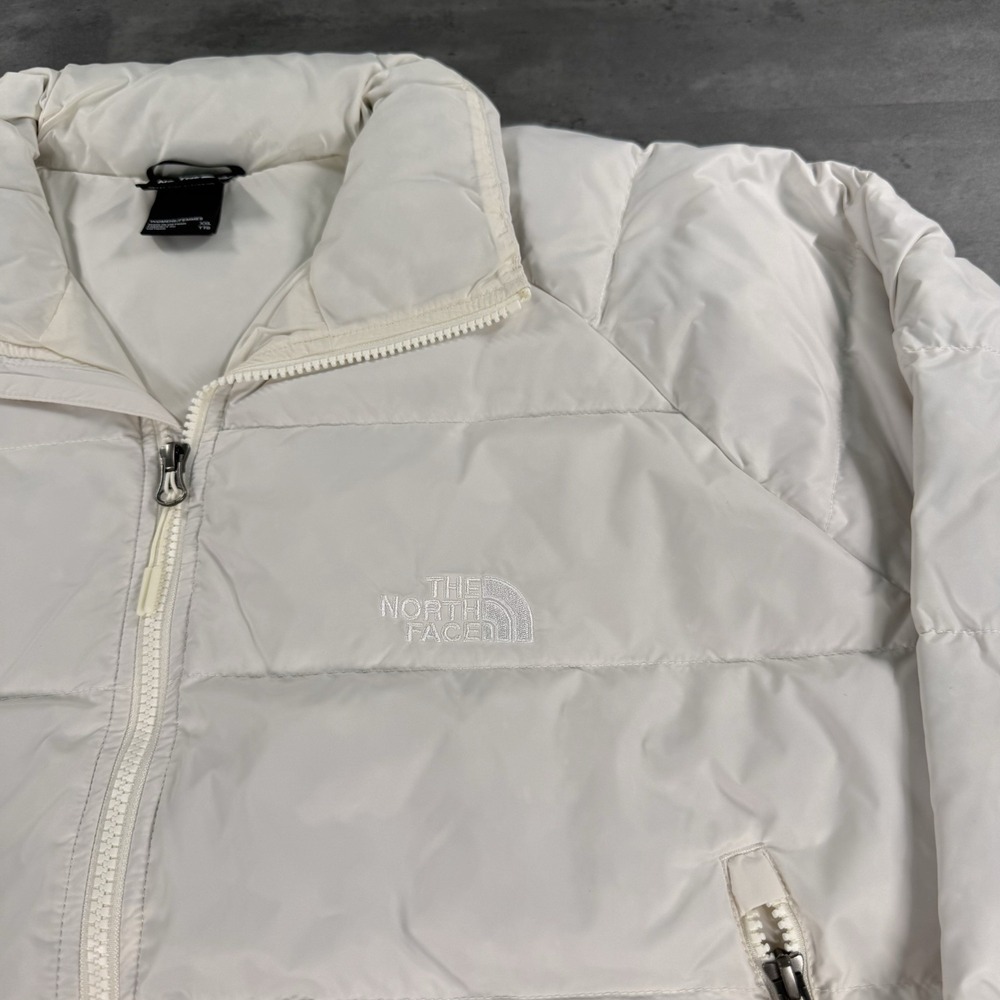 The North Face Puffer Jacket Womens 2XL XXL White Hydrenalite 600 Down Crop Fit - Picture 3 of 15
